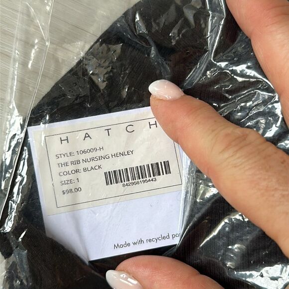 HATCH The Softest Rib Nursing Henley Black Size 1 NWT in packaging - Picture 6 of 6